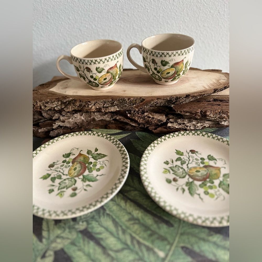 Johnson Brothers ARBOR OLD GRANITE Cup & Saucer Sets Set Of 2 - Picture 2 of 7